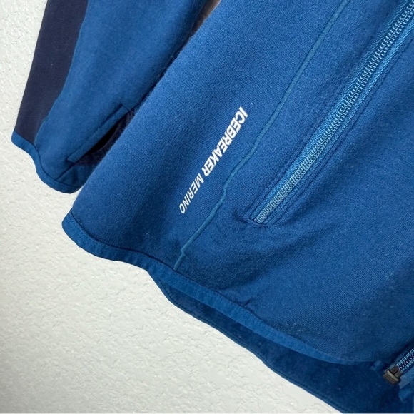 Icebreaker Atom Full Zip Hoodie, Blue M - Merino GT, Long Sleeve, Gorp, Wool - Picture 5 of 11
